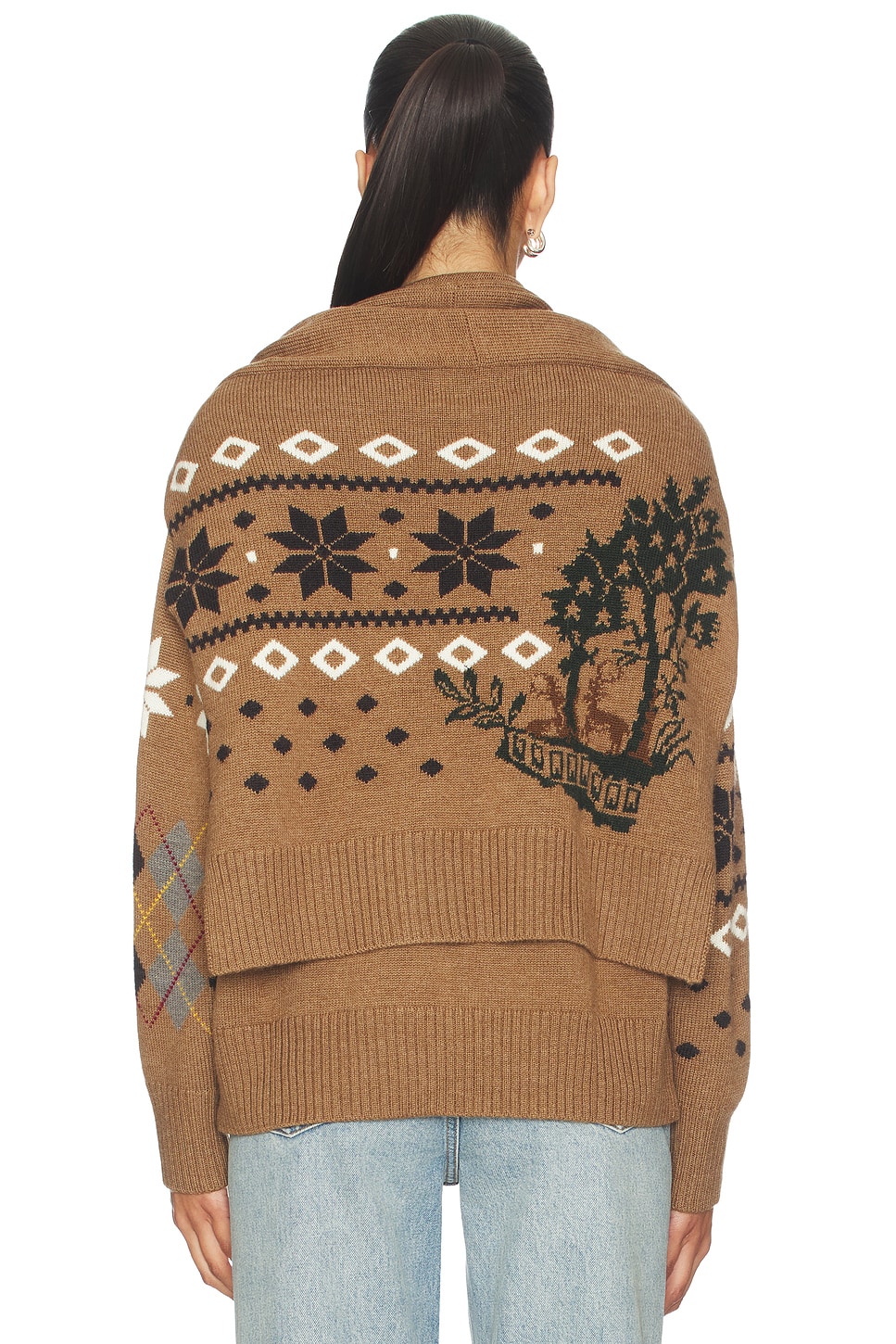 Monse Fair Isle Crewneck Sweater With Scarf