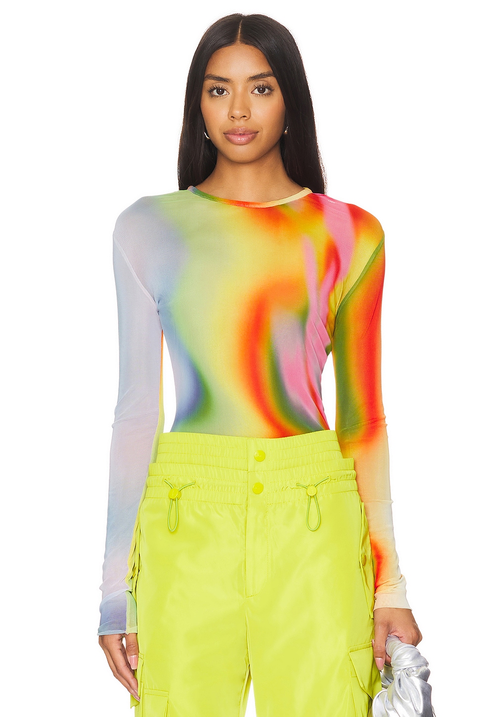 Monse Rainbow Heatwave Mesh Top in Multi REVOLVE