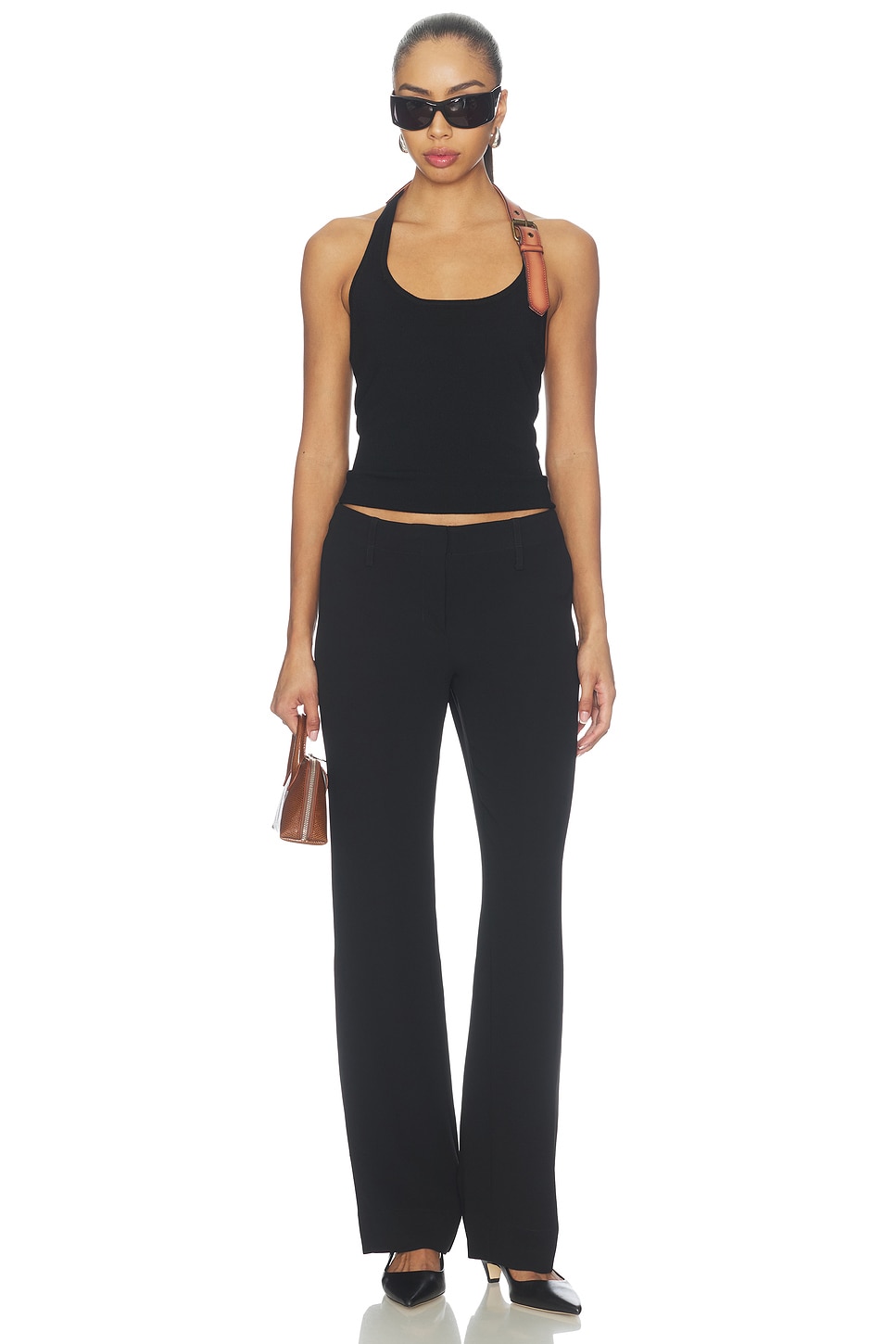 Monse Leather Belt Knit Top