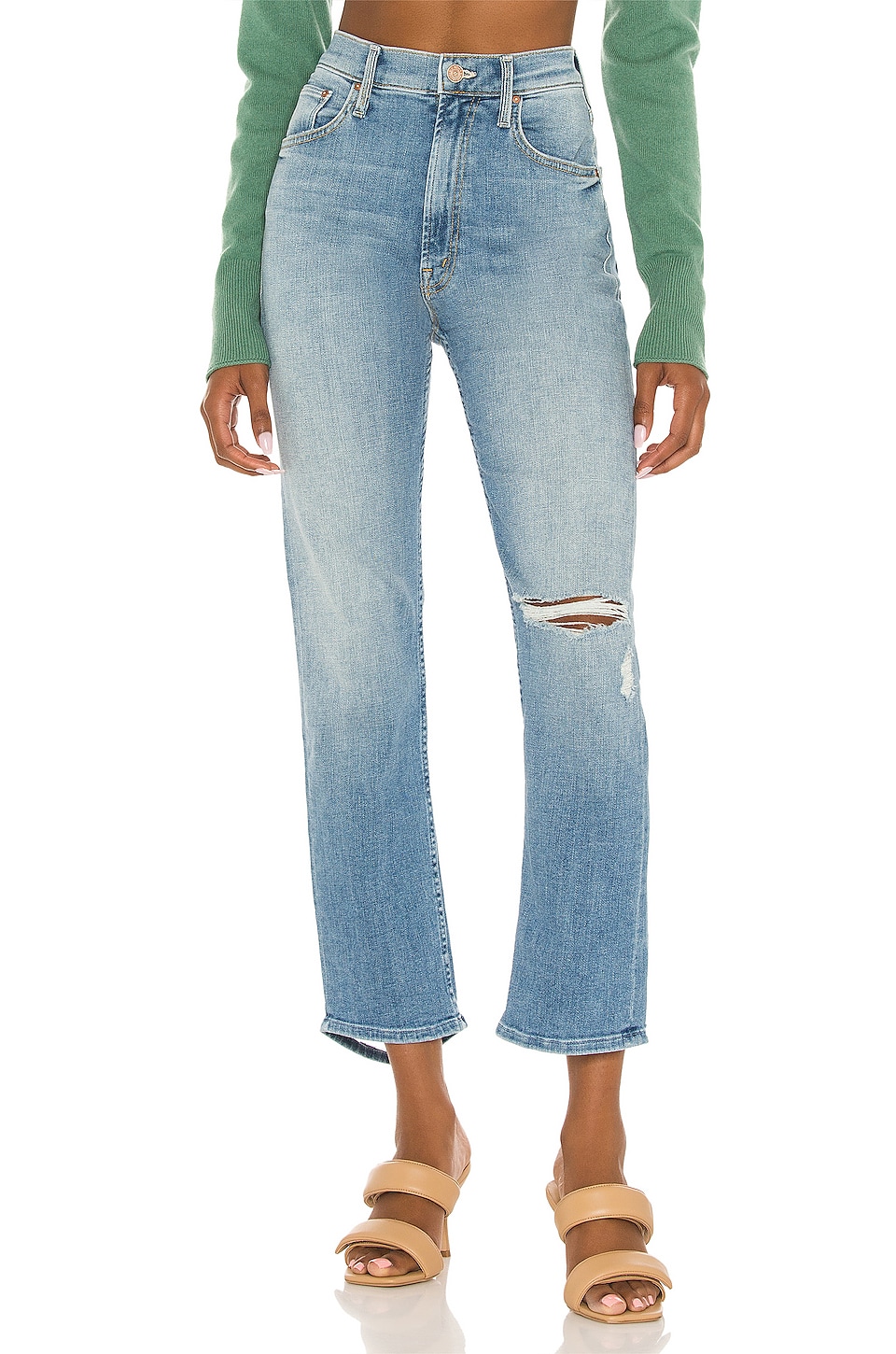MOTHER High Waisted Rider Ankle in Kiss 