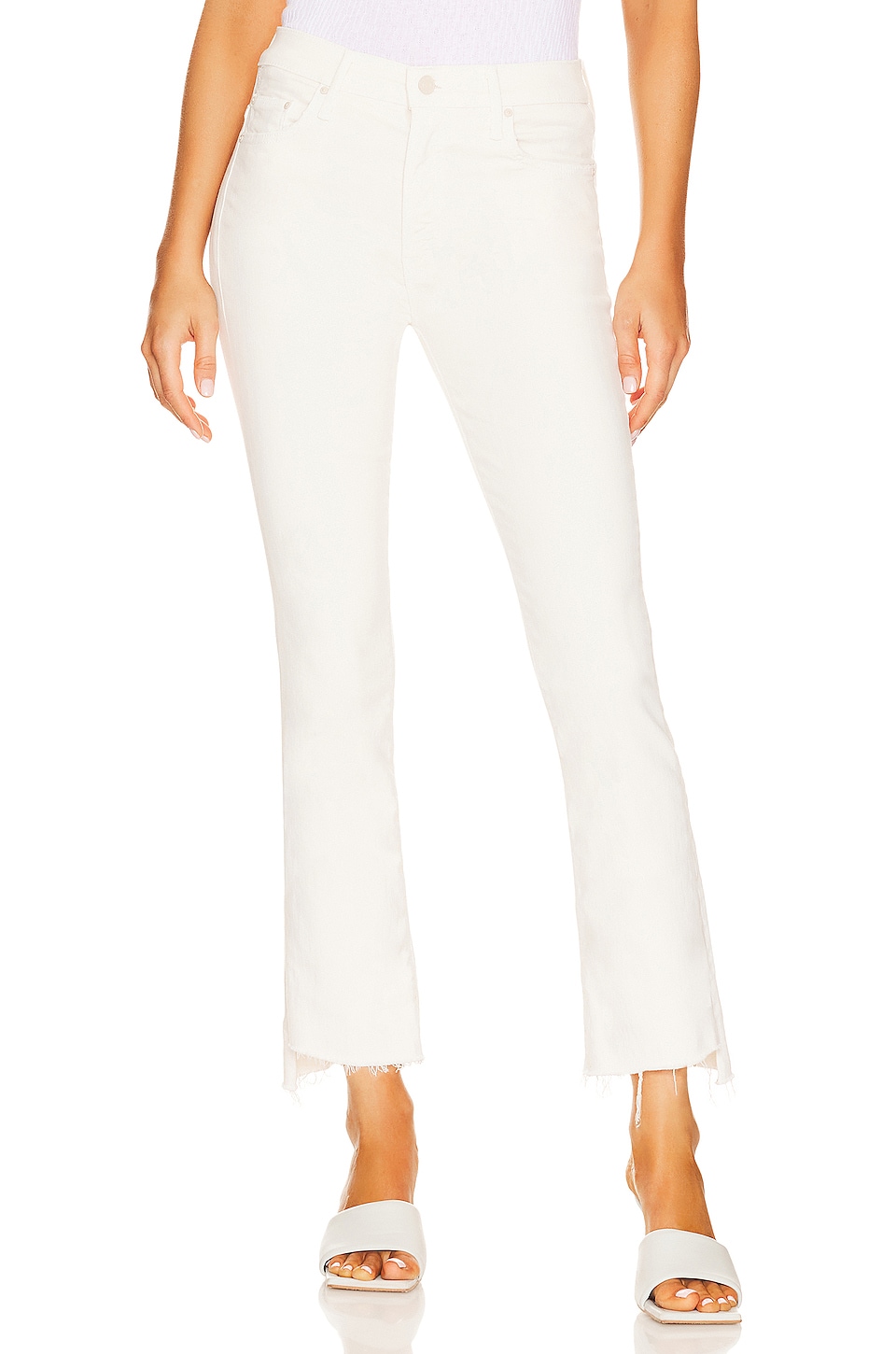 MOTHER The Insider Crop Step Fray in Cream Puffs | REVOLVE