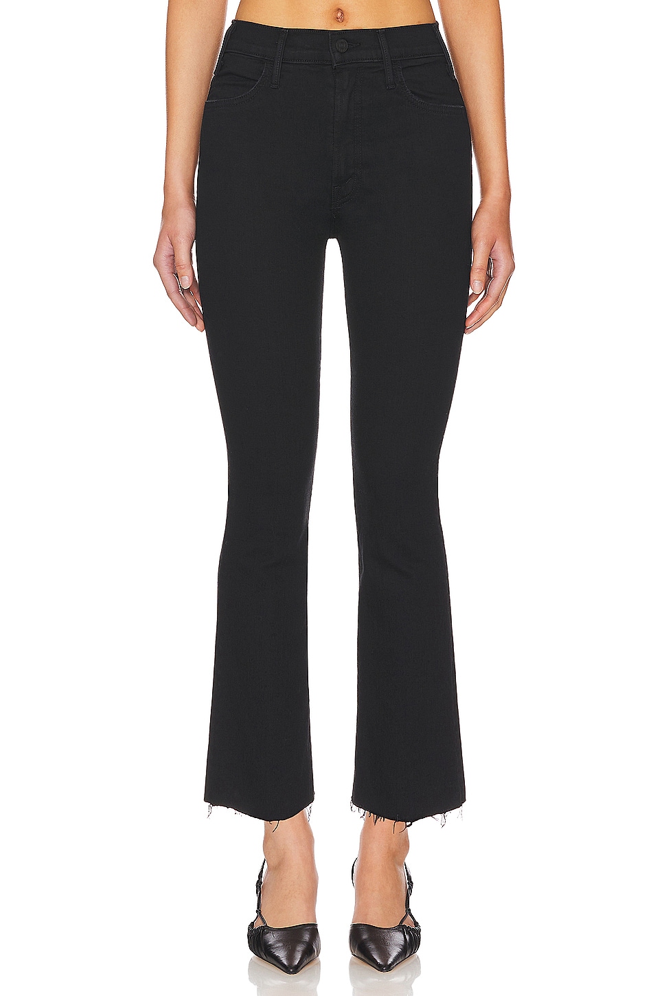 MOTHER Petite Lil Hustler Ankle Fray Jeans in Not Guilty