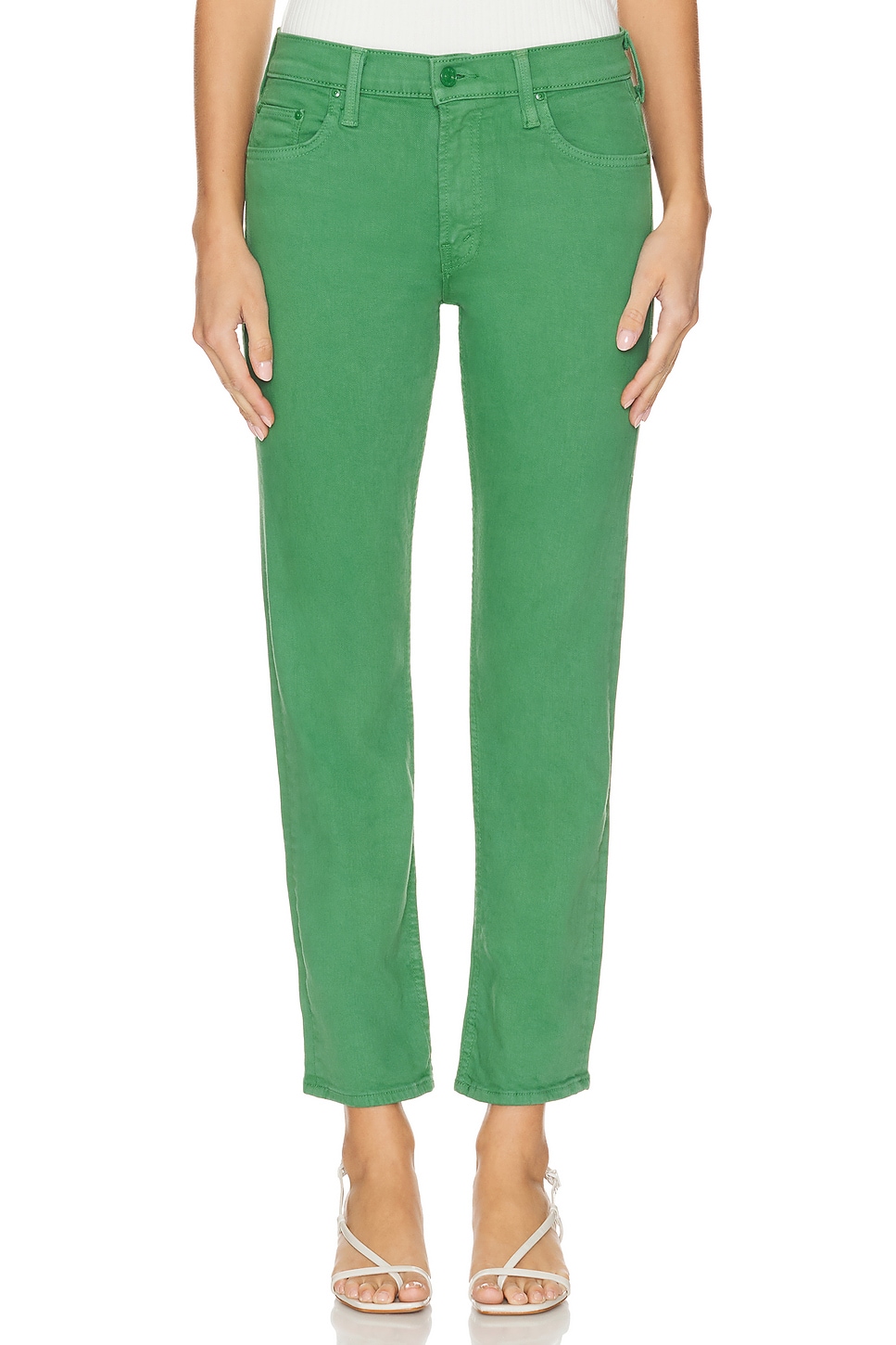Cown Mid Riders MOTHER The Mid Rise Rider Ankle in Leprechaun | REVOLVE