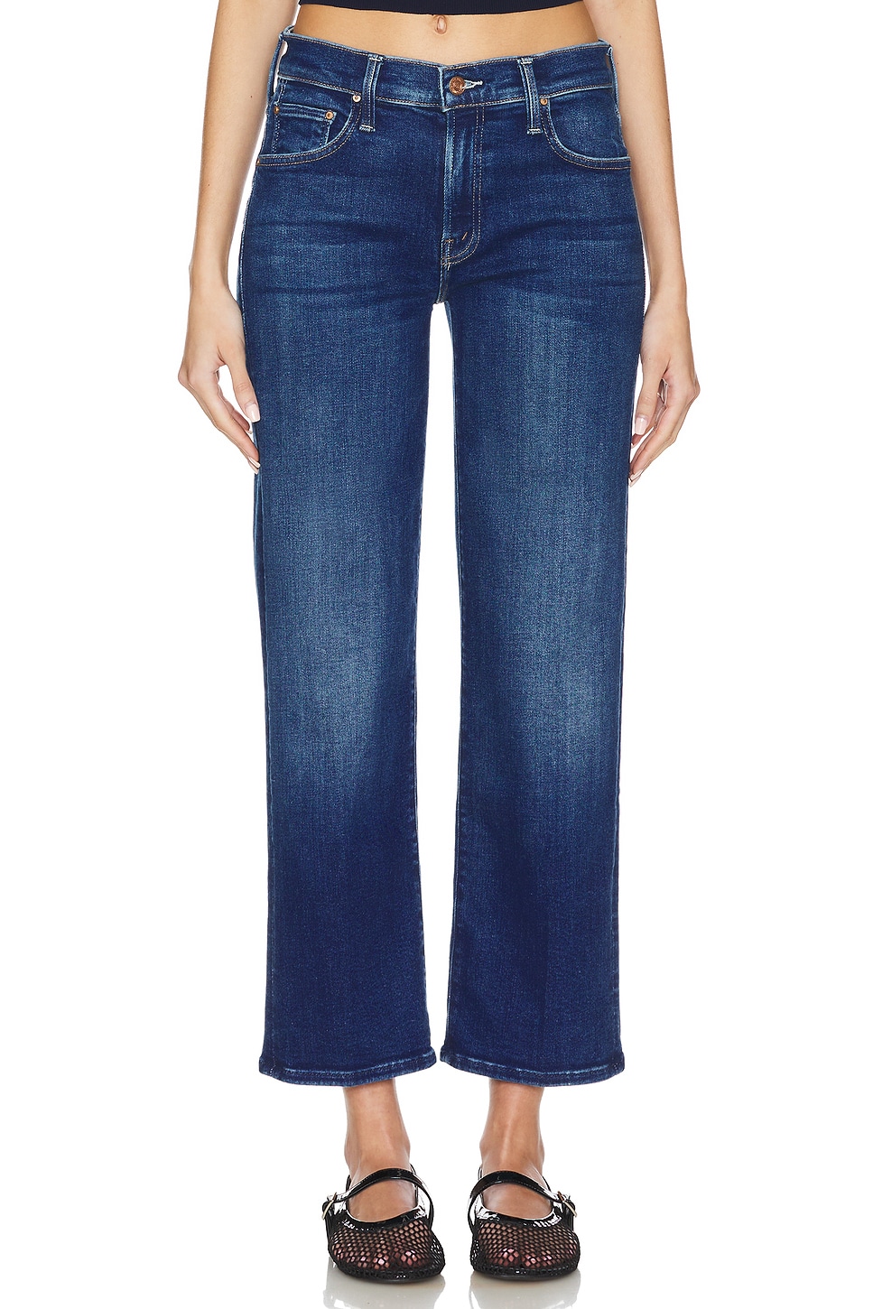 MOTHER The Mid Rise Rambler Zip Ankle in Coastal Colors