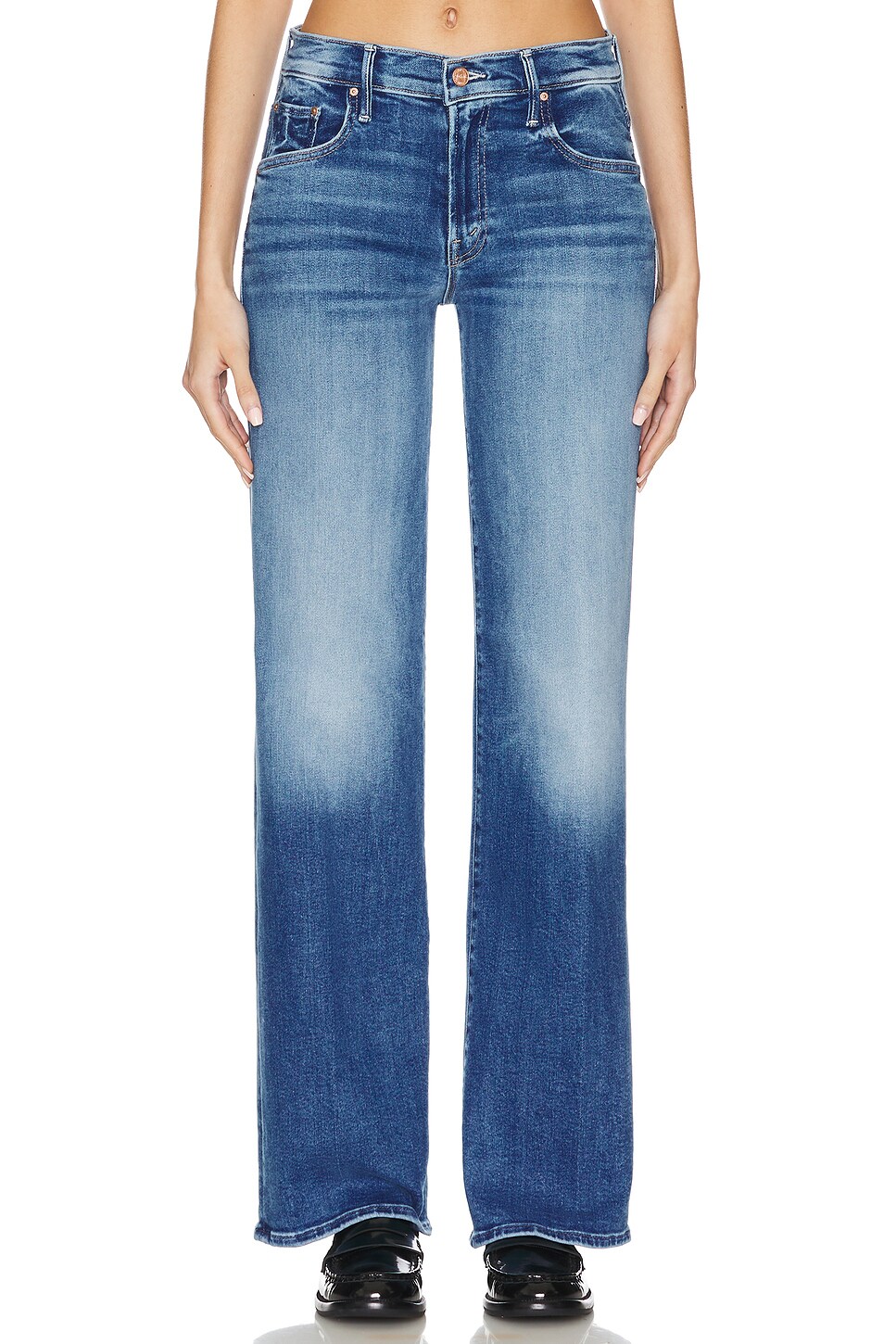ボトムスその他 Mother The Mid Rise Maven Sneak jeans in washed blue The Mid Rise Maven Sneak - Over The Top | MOTHER DENIM