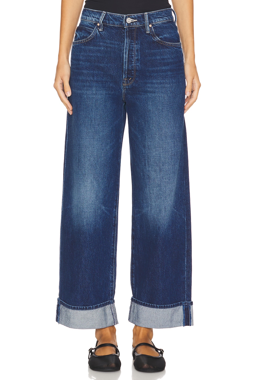 MOTHER Petite Lil' Spitfire Nerdy Cuff Jeans