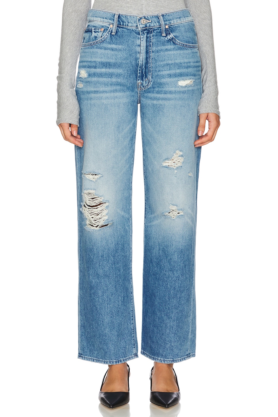 MOTHER Petite Lil' Dodger Sneak Jeans