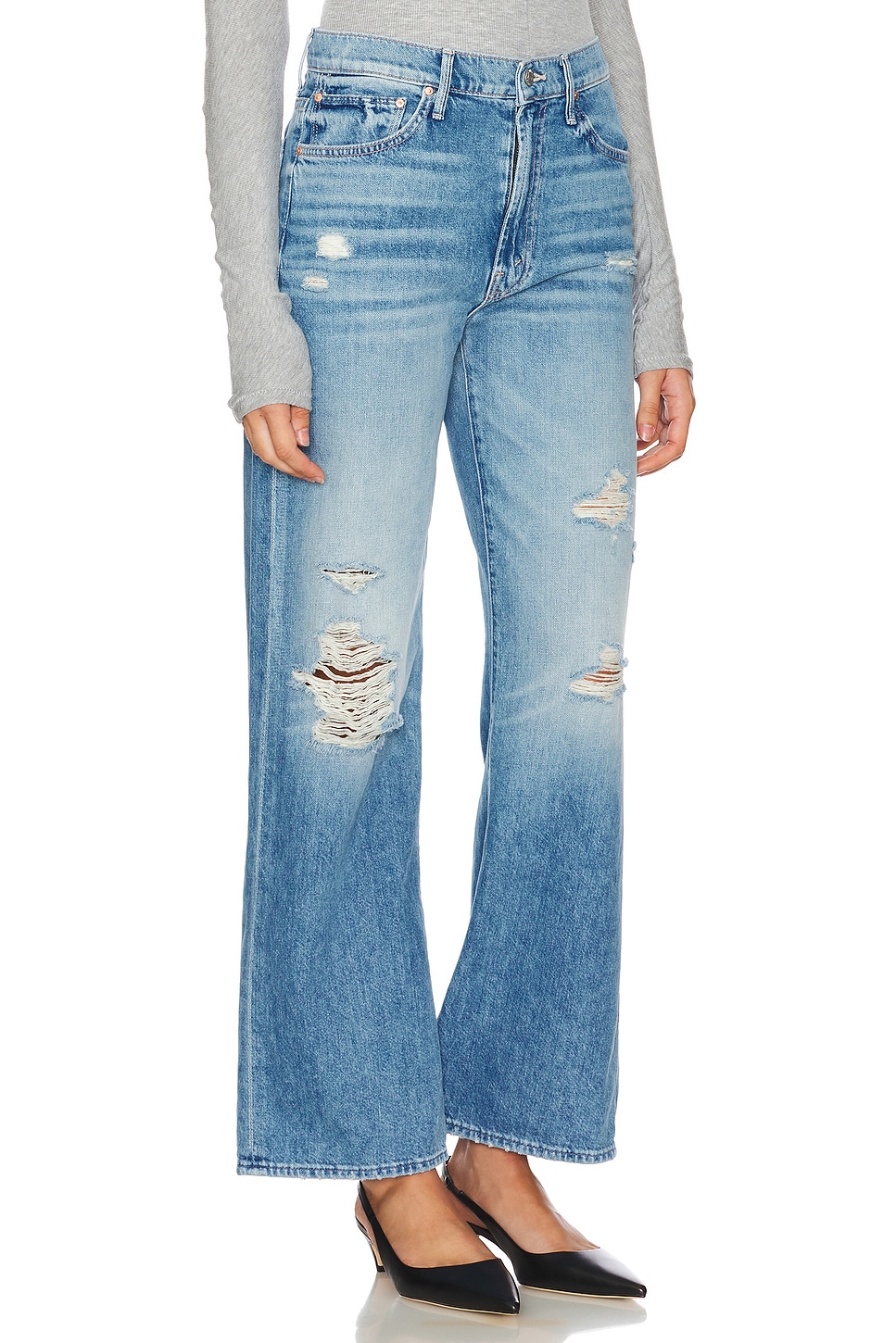 MOTHER Petite Lil' Dodger Sneak Jeans thumbnail