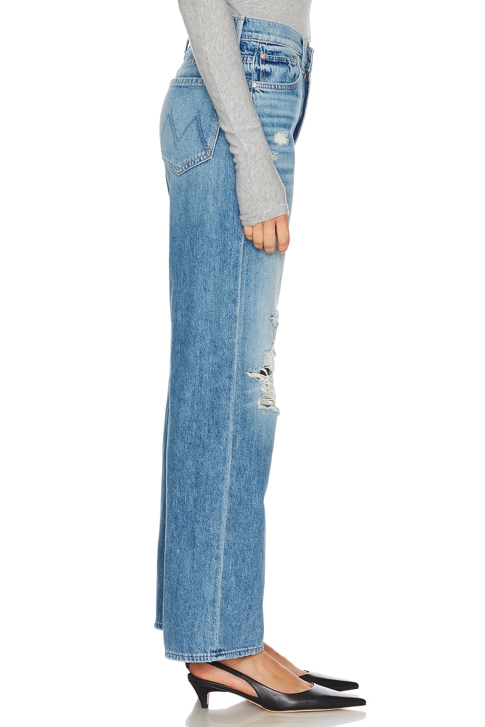 MOTHER Petite Lil' Dodger Sneak Jeans thumbnail