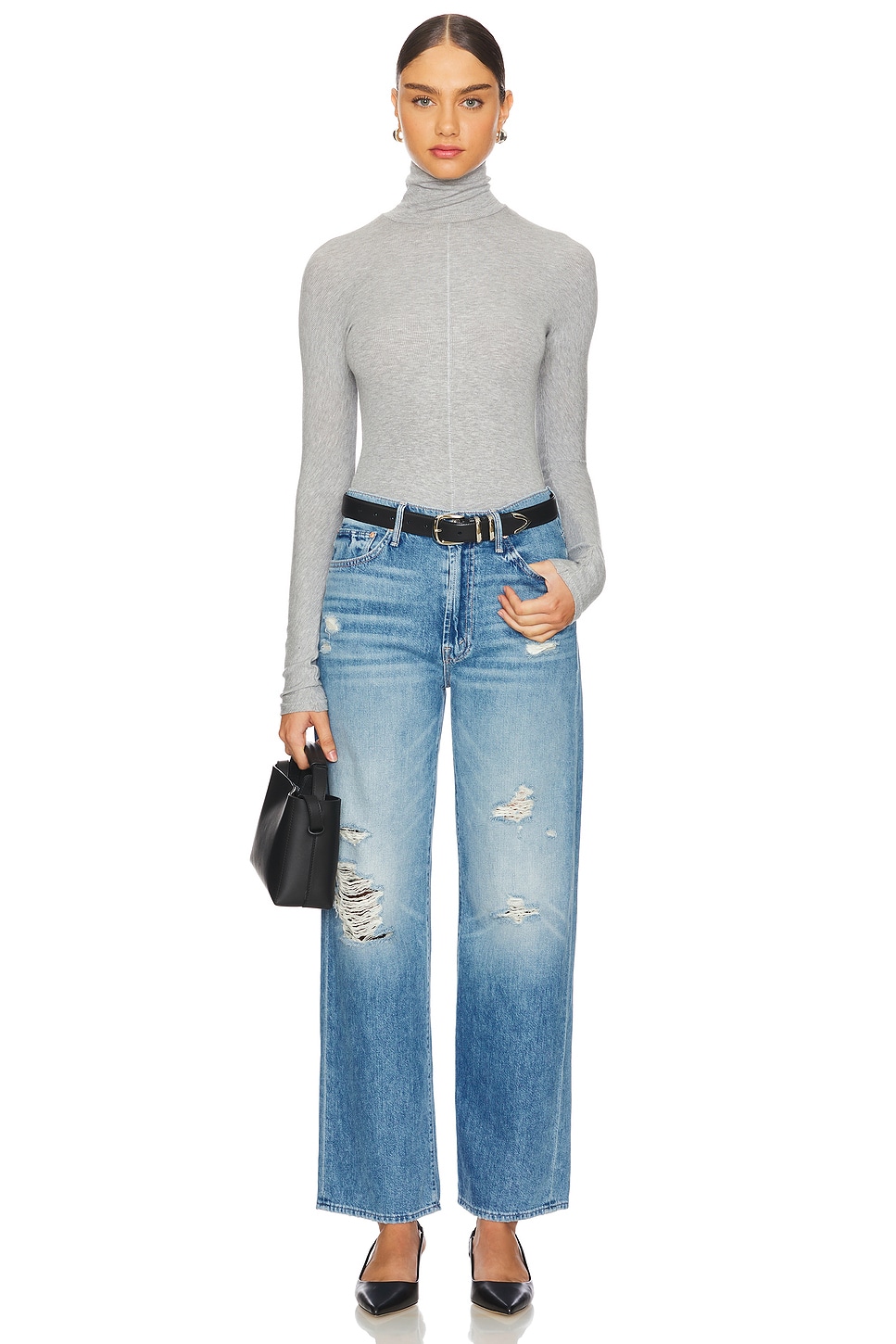 MOTHER Petite Lil' Dodger Sneak Jeans thumbnail