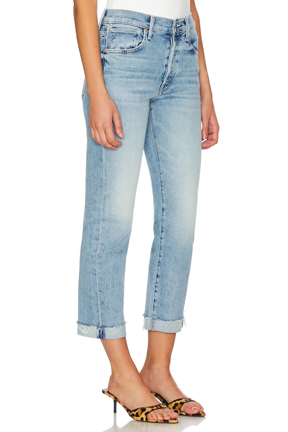 MOTHER The Scrapper Cuff Ankle Fray Jeans