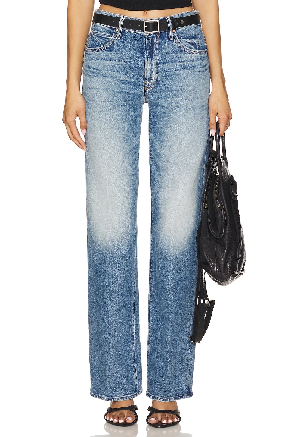 MOTHER The Mid Rise Tunnel Vision Sneak Jeans in I'm A Winner