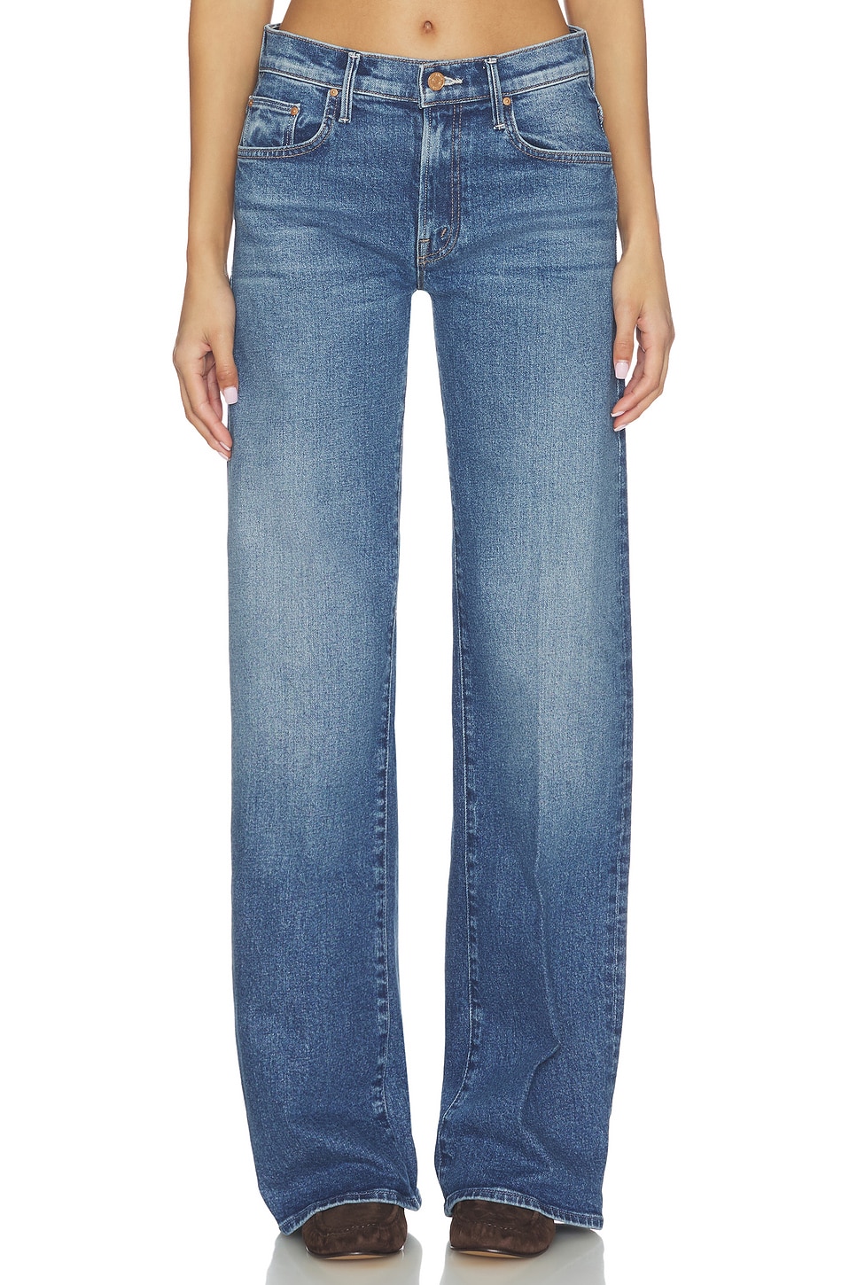 みはる【新品タグ付き】マザーデニム 23インチTHE LASSO HEEL MOTHER The Mid Rise Lasso Heel Jeans in Knick Knack Paddy Whack