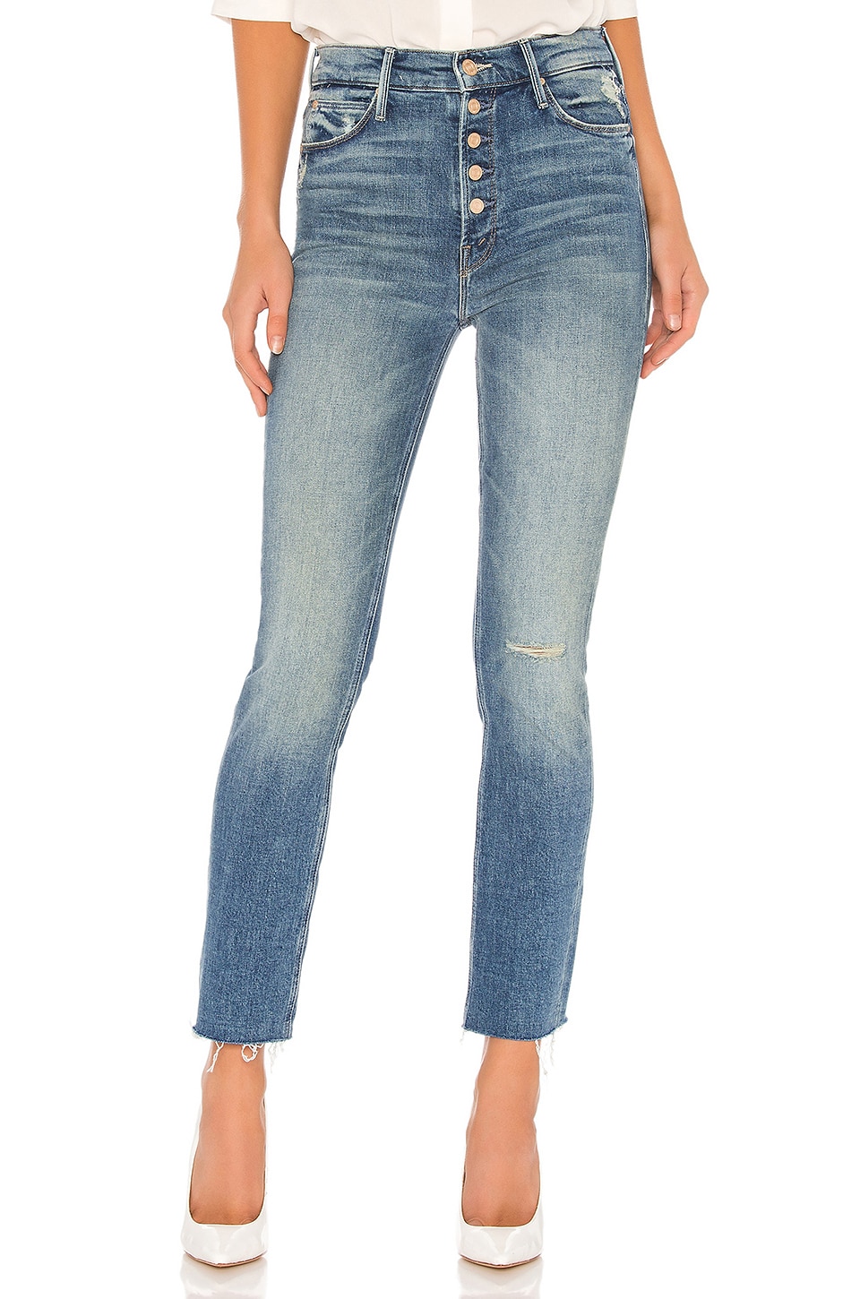 Mother Women's The Pixie Ankle Fray Jean –