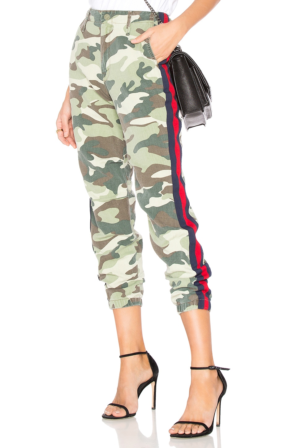 mother camo pants with stripe