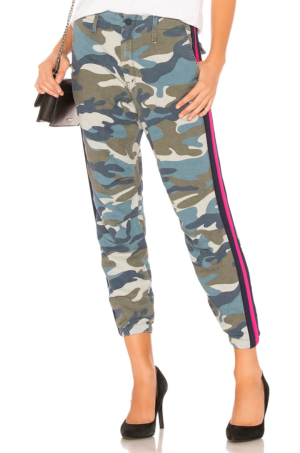 mother camo pants with stripe