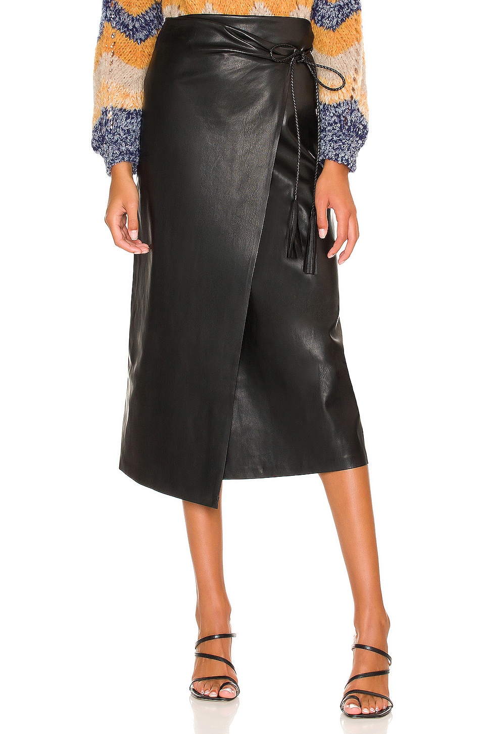 MOTHER The It'sAWrap Faux Leather Skirt Wax On  Wax Off