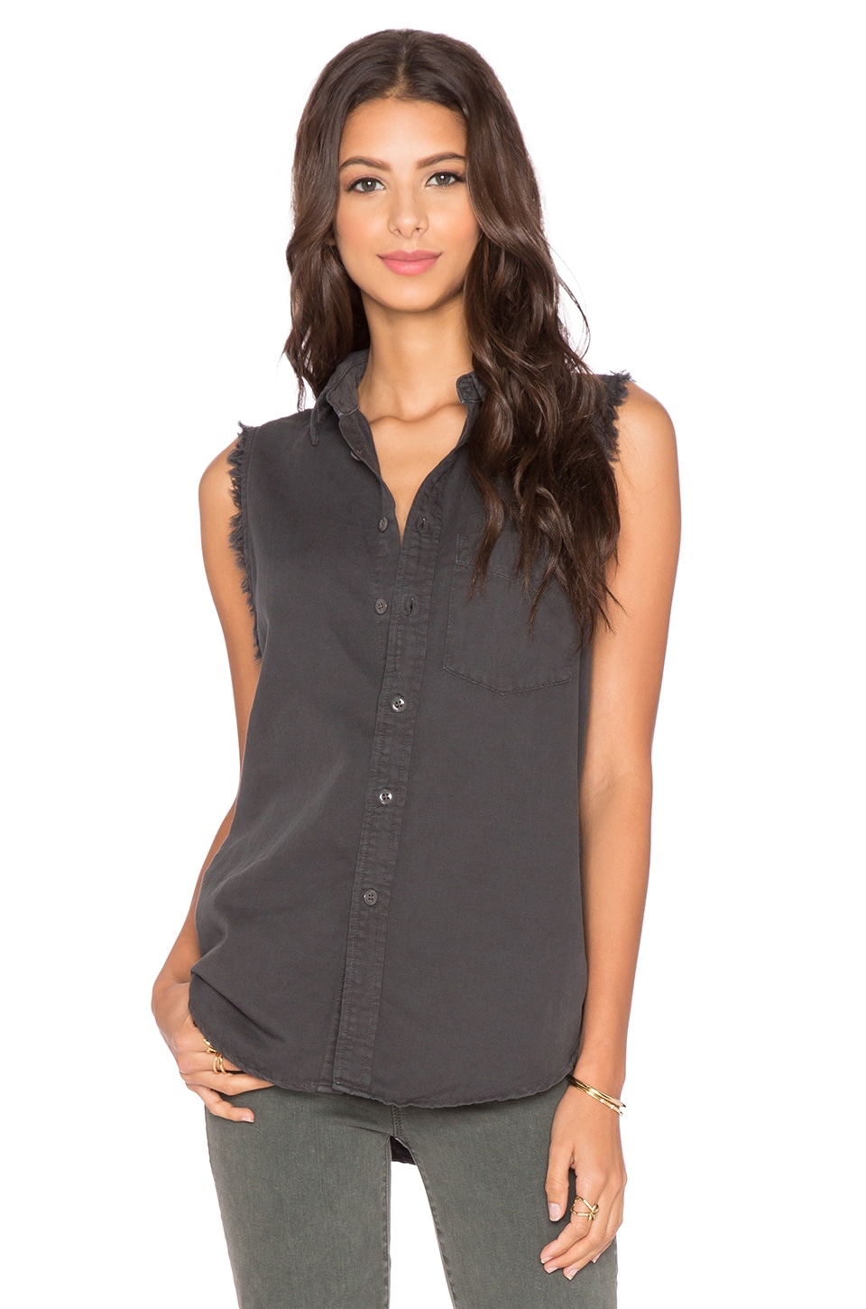 MOTHER The Sleeveless Foxy in Charcoal | REVOLVE