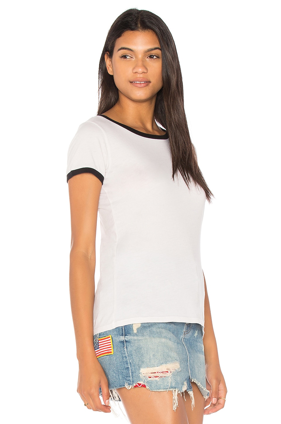 MOTHER Itty Bitty Embroidered Ringer Tee, Feelings | ModeSens