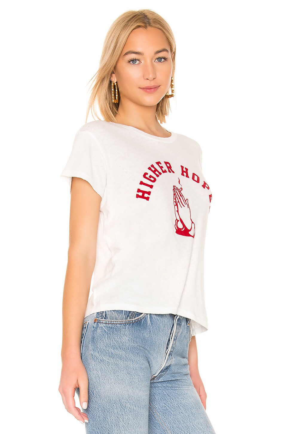 MOTHER The Sinful Tee in Higher Hopes Bright White | REVOLVE