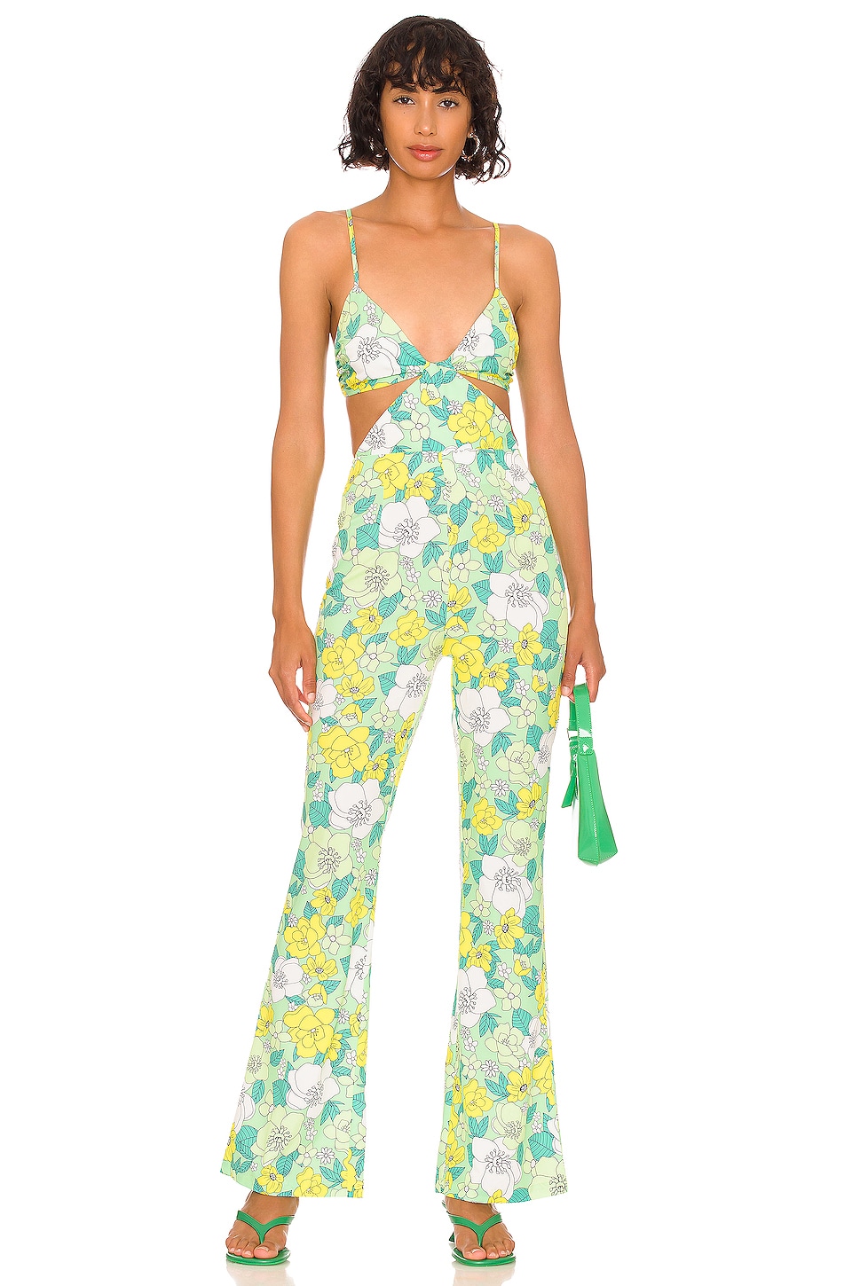 floral flared jumpsuit