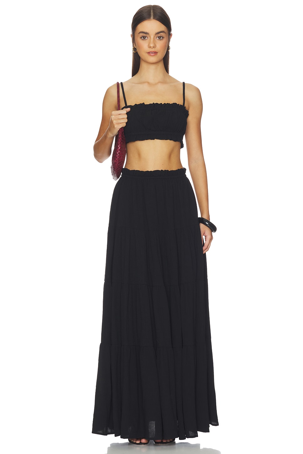 Mora Maxi Skirt Set in Black View 1 of 3