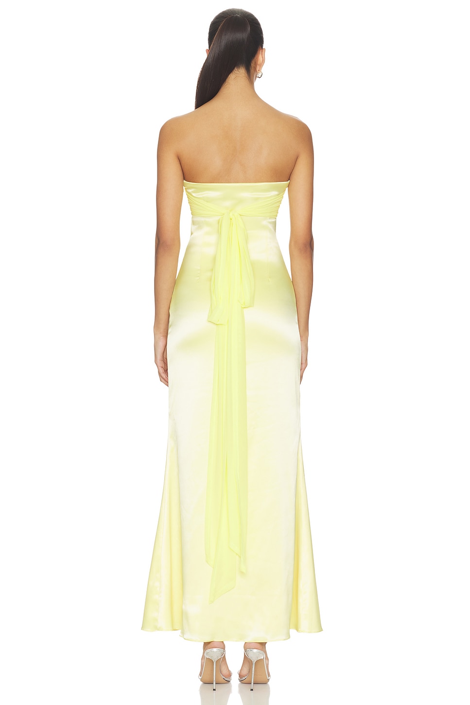 neon yellow strapless dress Bright Yellow Strapless Sexy Mermaid Long Ruffle Trumpet Prom Dress, P AlineBridal