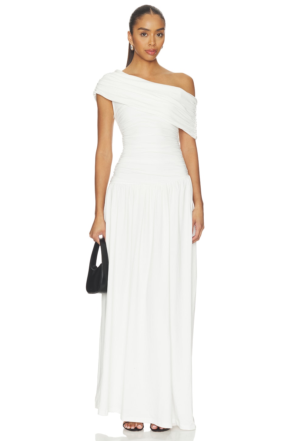 black plunge neck maxi dress 16arlington Eima Nero Plunge Halter Gown