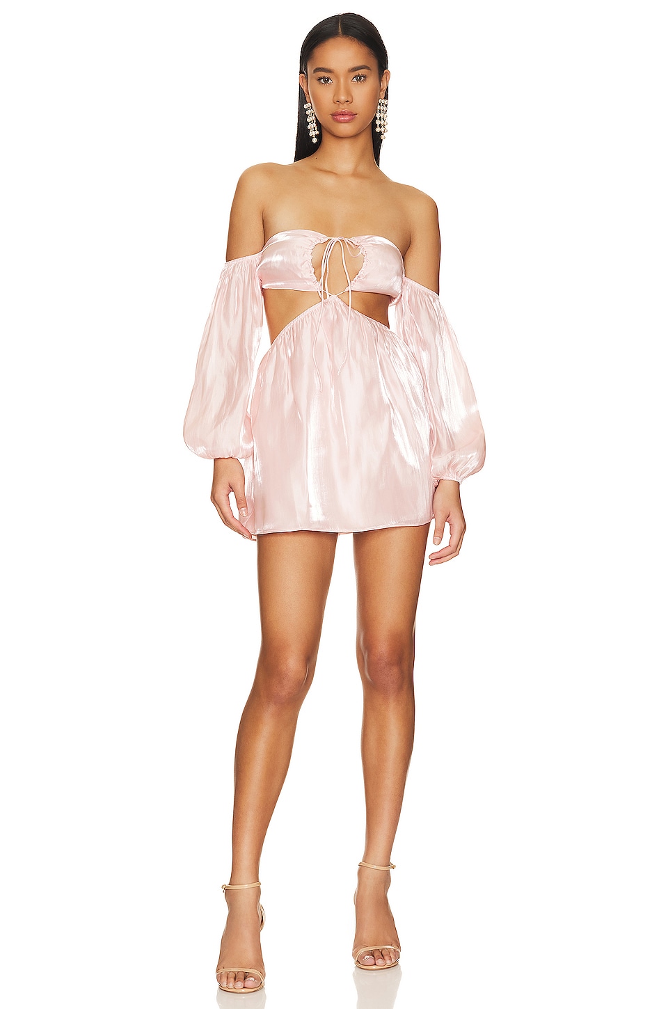 MORE TO COME Nadia Off Shoulder Dress in Blush Pink | REVOLVE