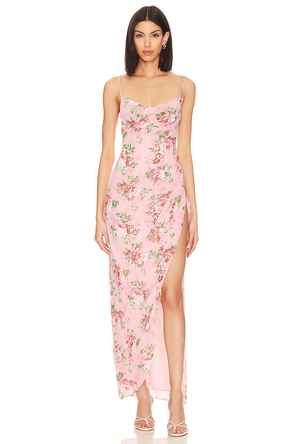 MORE TO COME Catalina Wrap Maxi Dress in Pink Floral | REVOLVE