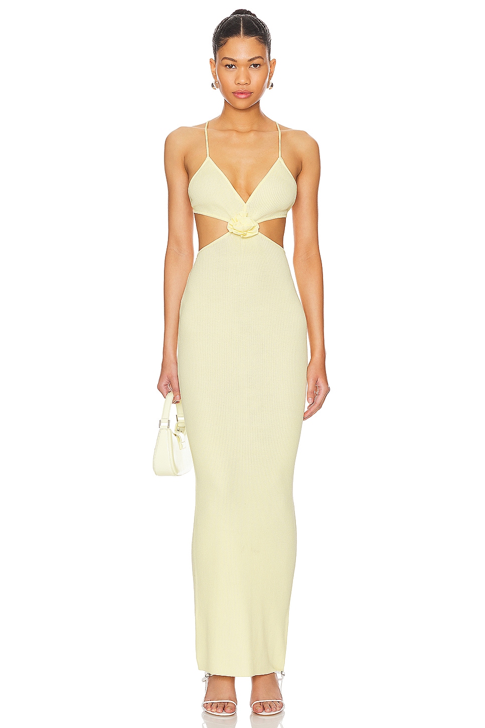 MORE TO COME Kacey Maxi Dress in Lemon. Size L S XS