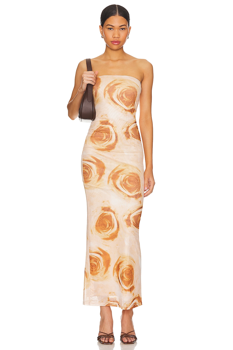 MORE TO COME Oksana Gown in Tan Floral | REVOLVE