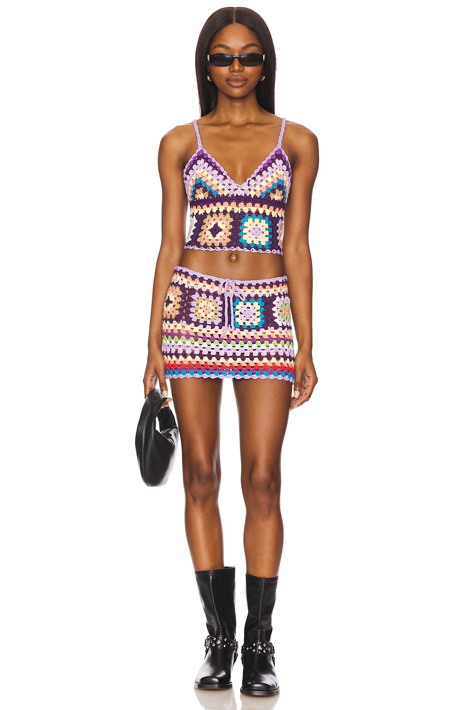 MORE TO COME Alcie Crochet Skirt Set in Multi | REVOLVE