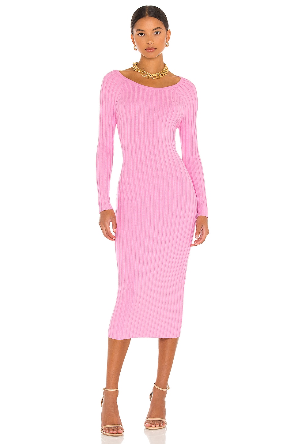 MORE TO COME Laura Open Back Dress in Pink