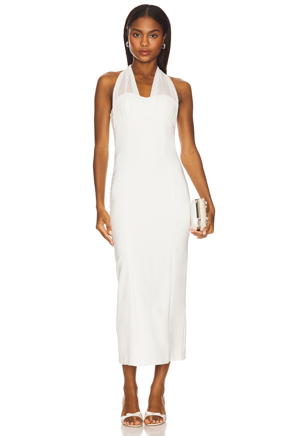 More to Come Fiona Midi Dress in White - Size XXS More to Come Fiona Midi Dress in White - Size XXS