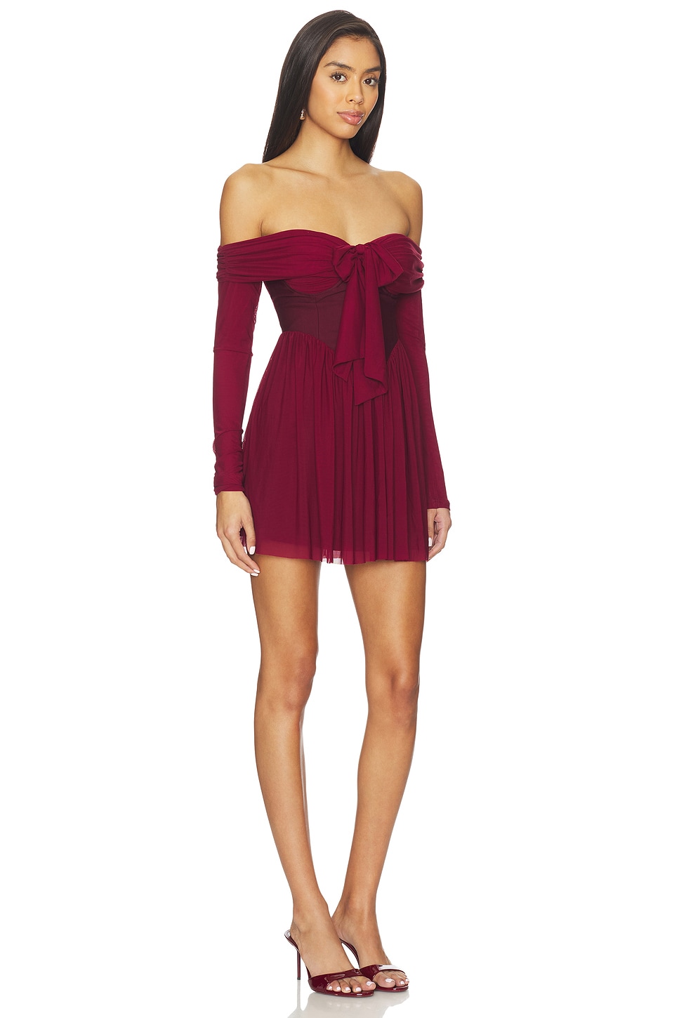 knee length dresses for ladies Red Cotton Mini Dress