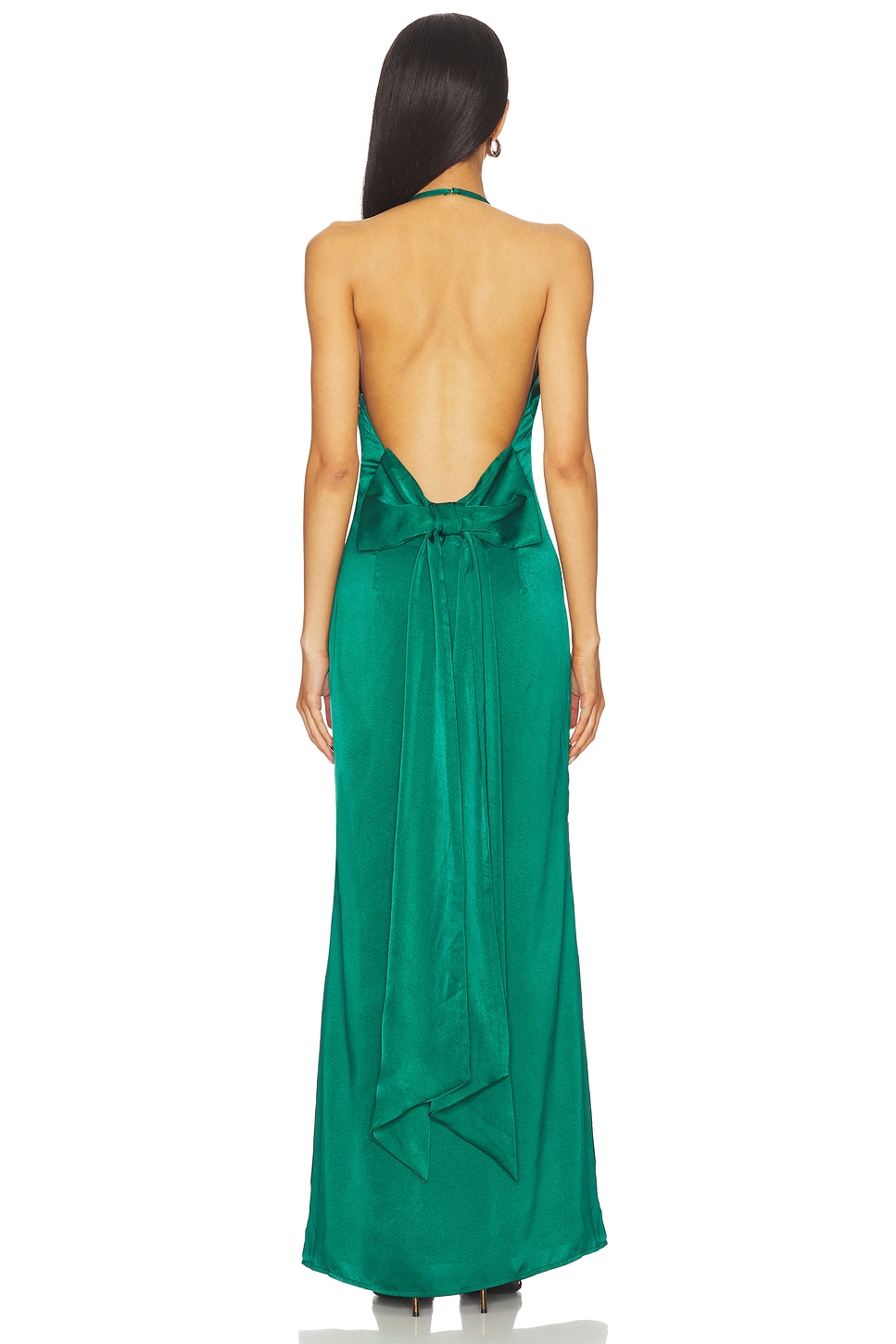 sachin and babi light blue dress Green Satin Backless Dresses