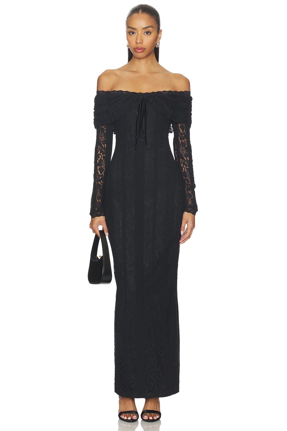 Annabelle Off Shoulder Maxi in Black View 1 of 3