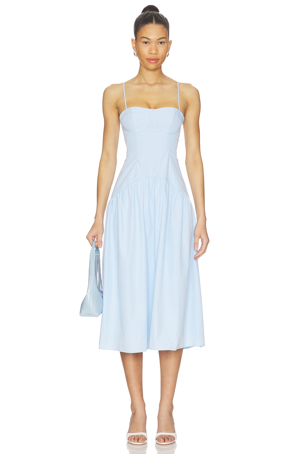 Margaery Midi Dress in Baby Blue View 1 of 3