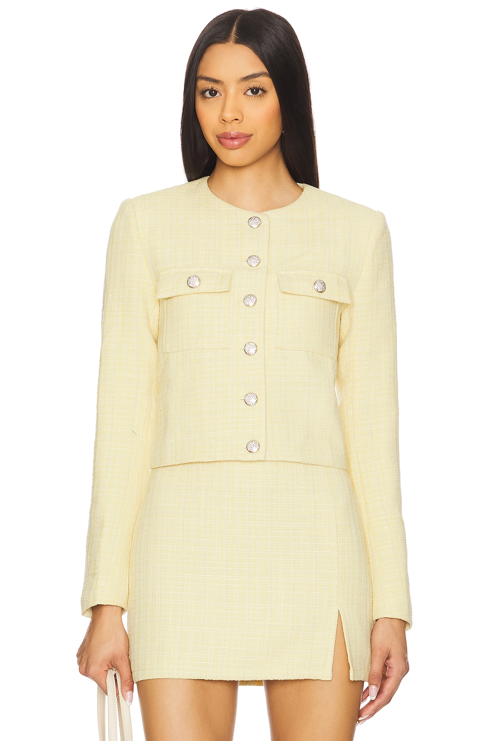 Willow Crop Jacket in Baby Yellow View 1 of 5