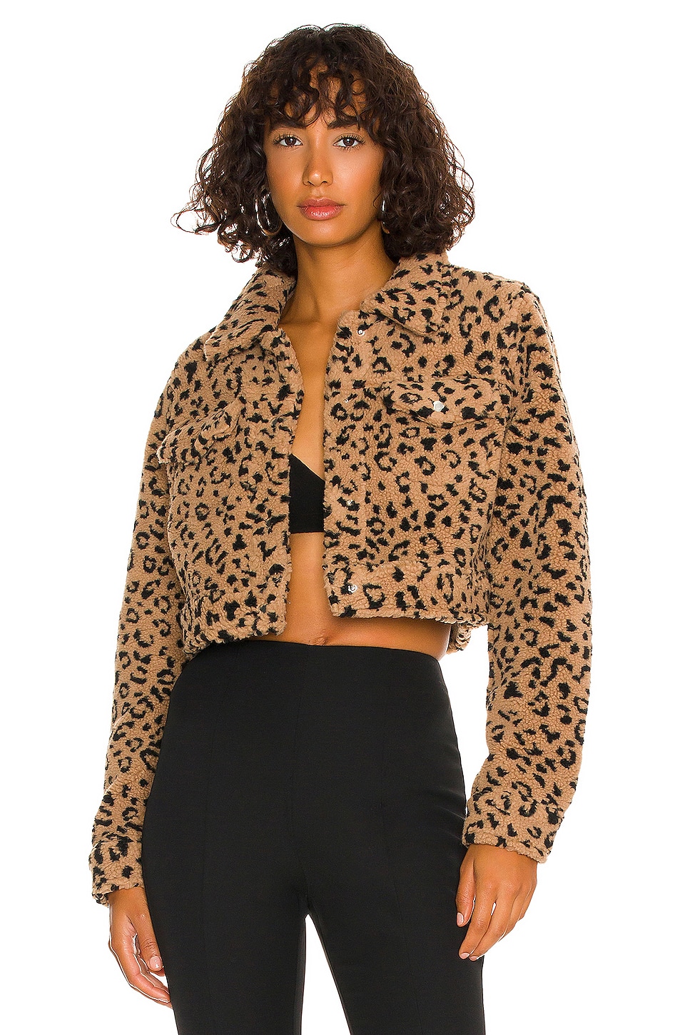 MORE TO COME Amina Cropped Jacket in Leopard | REVOLVE