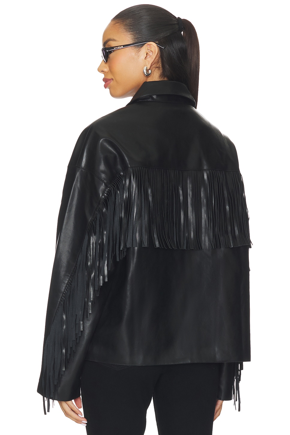 MORE TO COME Mia Faux Leather Jacket in Black | REVOLVE