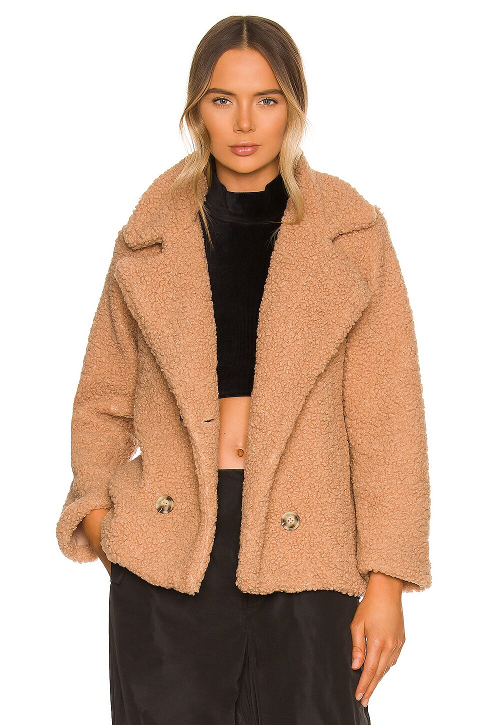 MORE TO COME Elettra Teddy Jacket Tan