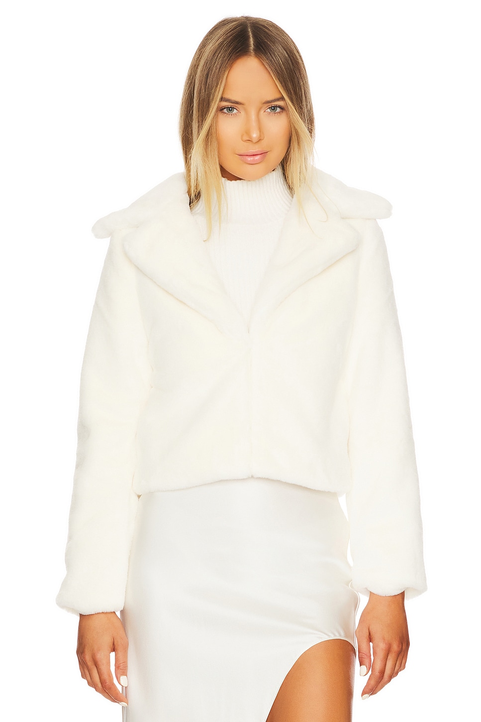 MORE TO COME Payton Faux Fur Jacket in Ivory