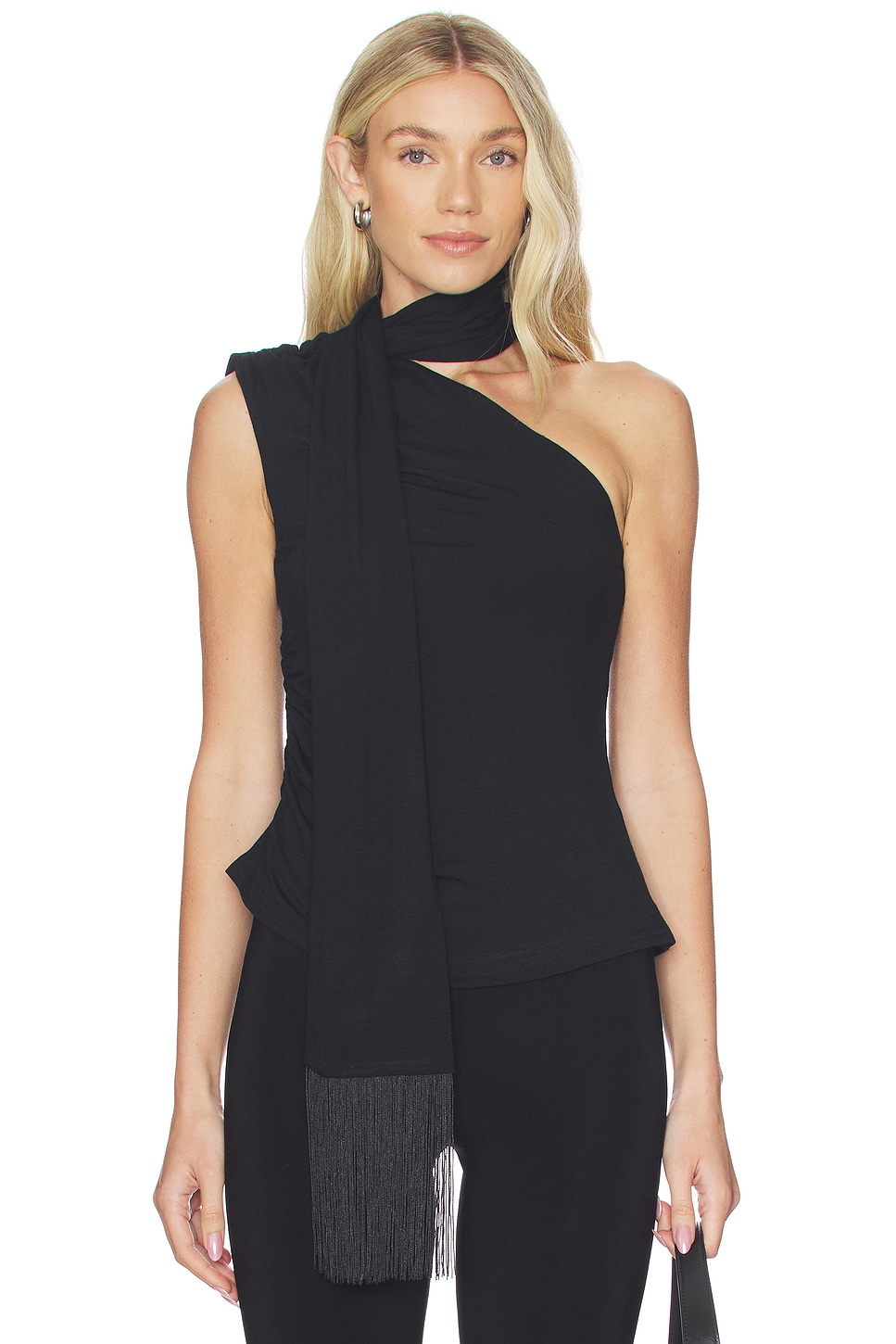 MORE TO COME Aelin Scarf Top in Black | REVOLVE