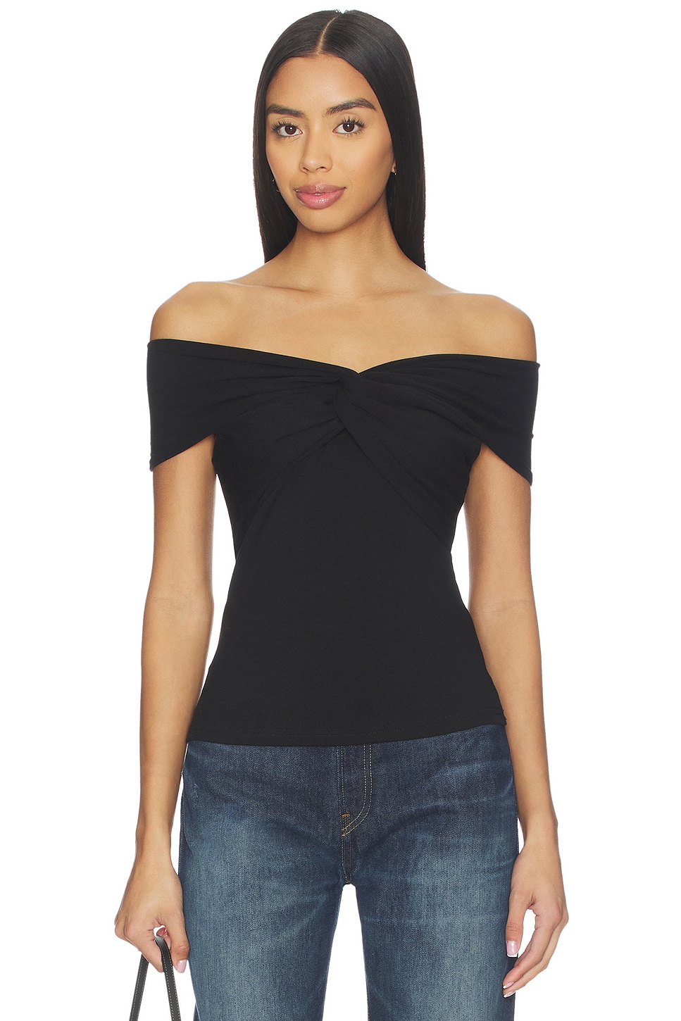 MORE TO COME Rorie Off Shoulder Top in Black | REVOLVE