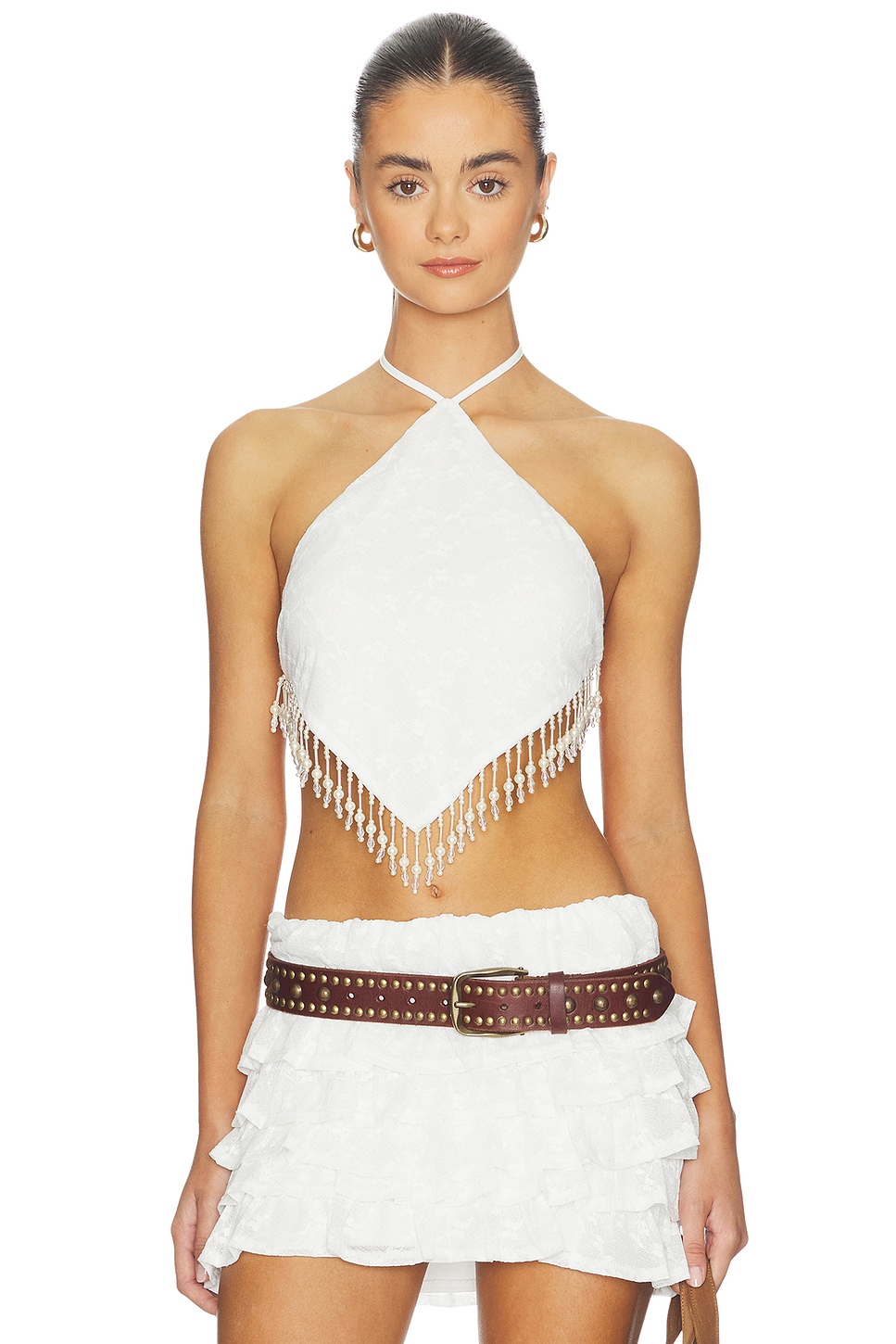Leigh Halter Top in White View 1 of 5