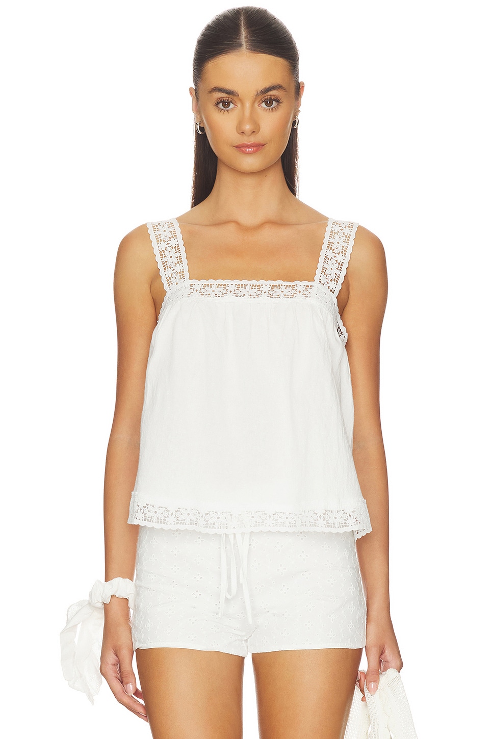 MORE TO COME Soriya Square Neck Top in White | REVOLVE