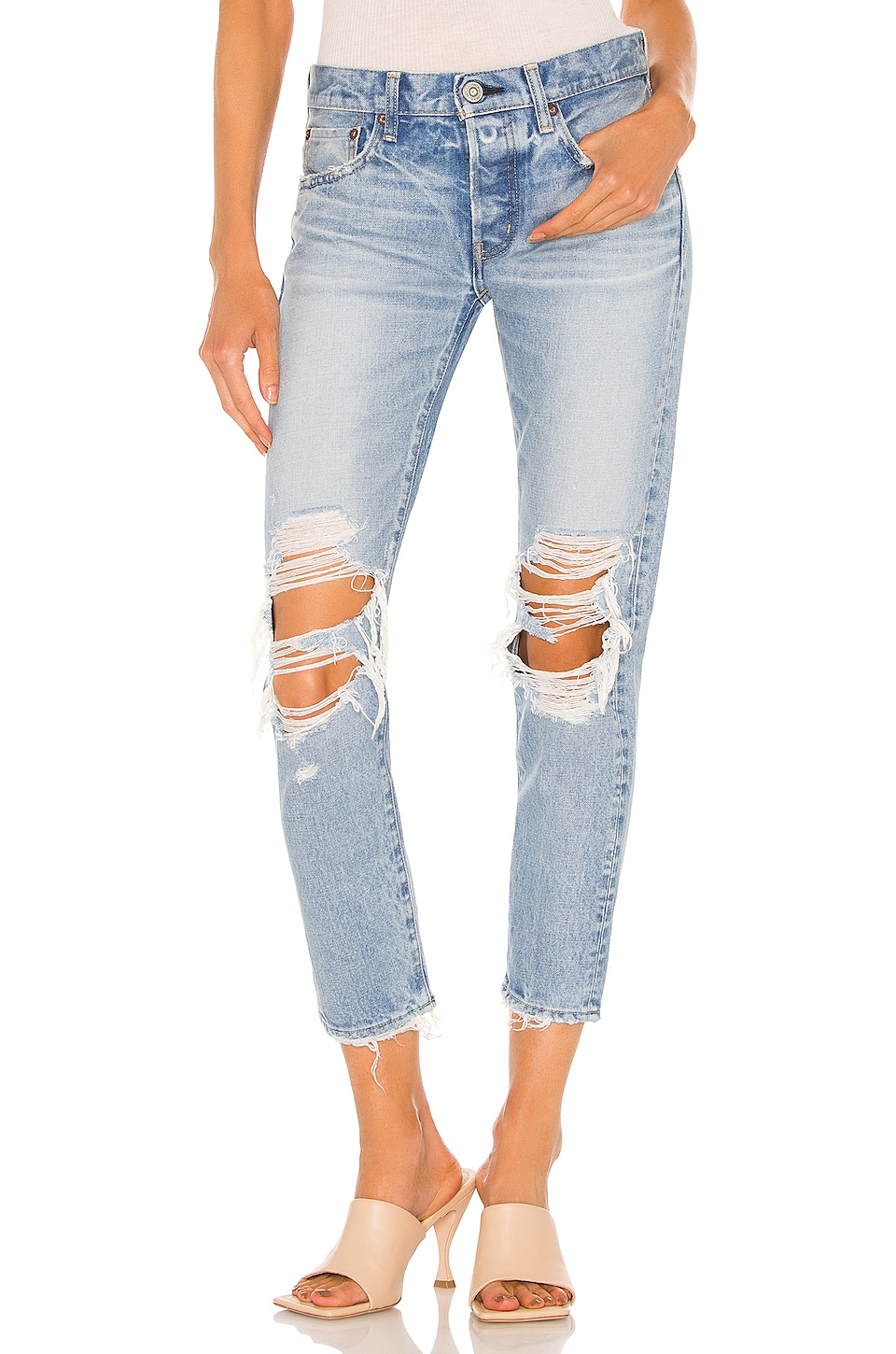 Moussy Vintage May Tapered In Light Blue Revolve