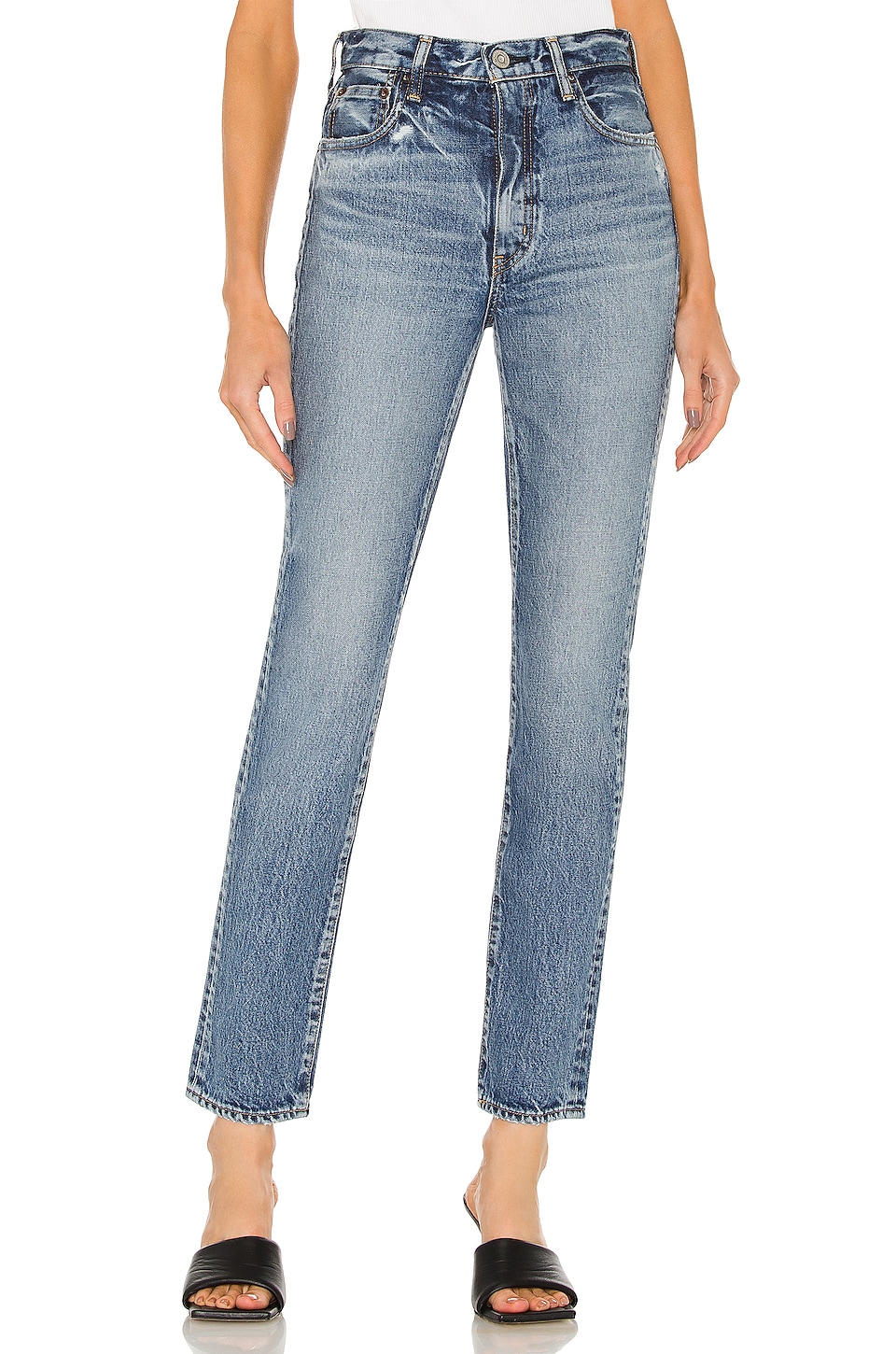 Moussy Vintage Lombard Slim Straight in Blue | REVOLVE
